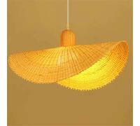 Woven Hanging Light Fixtures Bamboo Hand Lamp Shade Vintage Wicker Rattan Lamp Southeast Asian Style Restaurant Hot Pot Restaurant Pendant Lamp E27 Height Adjustable