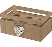 Woven Heart Wooden Egg Crate For Half A Dozen Eggs