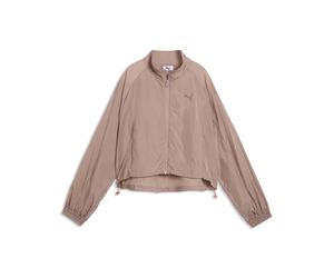 Woven Her Zip-Up Jacket Brown