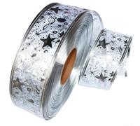 Woven Holiday Decoration Tape A Generous One Hundred Yard Roll At A Practical Width Of Five Centimeters For Seasonal Crafts (Silver)