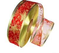 Woven Holiday Decoration Tape A Generous One Hundred Yard Roll At A Practical Width Of Five Centimeters For Seasonal Crafts (Red B)