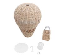 Woven Hot Air Balloon Decor, Handcrafted Rattan Weaving Ornament, Exquisite Details with Fine Mesh and Basket, Kids Room Party Photo Prop for Home Office Cafe Library