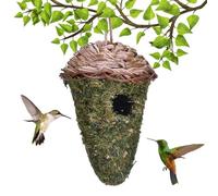 Woven Hummingbird House - Handmade Outdoor Bird Protection Teardrop Nest, Durable, Wear-resistant Home, Natural Fibre Construction for Trees, Gardens, Courtyards, Provides