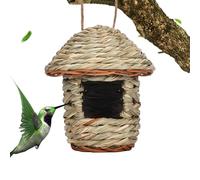 Woven Hummingbird House, Handwoven Bird Nest - Grass Hummingbird Houses Outdoor - Wear Resistant Bird Nest Rustic Hummingbird Nest for Home Garden Courtyard