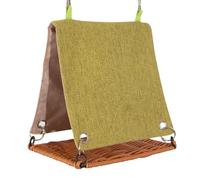 Woven Imitation Linen Bird Nest Hammock | PU Cotton Parrot Sleeping Hut | 3 Sizes S M L Hanging Cage Bed | Lovebird Cockatiel Resting Swing