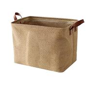 Woven Jute Storage Basket, Decorative Laundry Basket for Bathroom, Waterproof Foldable Organizing Bin