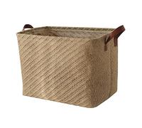 Woven Jute Storage Basket, Decorative Laundry Basket for Bathroom, Waterproof Foldable Organizing Bin