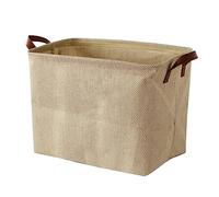 Woven Jute Storage Basket for Bathroom, Decorative Laundry Bin Foldable Organizer, Waterproof Clothes Container