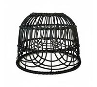 ＡＷＨＡＯ Woven Lamp Shade Pendant Dome Light Cover Rattan Pattern Iron Frame Faux Rattan Ambient Lighting Suitable for Restaurant Room Study Room, Black, Rattan Flower E27