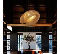 Woven Light Large Kitchen Island Bamboo Ceiling Light Bird Nest Wicker Lamp Rustic Rattan Chandelier Dining Room Lighting for Farmhouse Living Room Bedroom Bar Cafe/Smalld 23.6'', a, Med