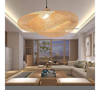 Woven Light Large Kitchen Island Bamboo Ceiling Light Bird Nest Wicker Lamp Rustic Rattan Chandelier Dining Room Lighting for Farmhouse Living Room Bedroom Bar Cafe/Smalld 23.6'', a, Lar