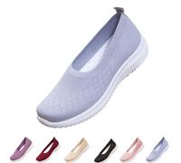 Woven Lightweight Breathable Orthopedic Sneakers,Casual Low-Top Flats Grey