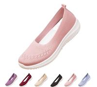 Woven Lightweight Breathable Orthopedic Sneakers,Casual Low-Top Flats Pink