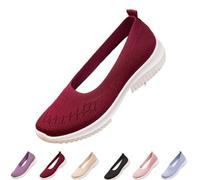 Woven Lightweight Breathable Orthopedic Sneakers,Casual Low-Top Flats Red