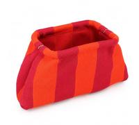 Woven Mahjong Tile Bag for American Mah Jongg, Striped Crochet Storage Clutch with Snap Closure, Portable Case for Tiles, Game Night Gift (Orange Purple, Stripe)