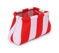 Woven Mahjong Tile Bag for American Mah Jongg, Striped Crochet Storage Clutch with Snap Closure, Portable Case for Tiles, Game Night Gift (Red Purple, Stripe)