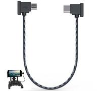 Woven Micro USB to USB-C Data Cable for DJI Spark/Mavic Pro/Mavic Mini 1st & SE/Mavic 2 Series/Mavic Air 1st Drone Controller, Link for iPhone Air/17-15/iPad 10 Samsung S24/S23/S22/S21, RC Cable (1ft)