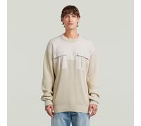 Woven Mix Knit Pullover - White - Men XXL