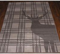 Woven Modern Stag Mat in Grey 120cm x 170cm Approx 6x4 Quality Rug