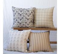 Woven Nook - 4 Pack - Modern & Luxurious Decorative Throw Pillow Covers - Durable Quality & Machine Washable - House Becomes Home - (22x22)