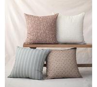 Woven Nook - Modern & Luxurious Decorative Throw Pillow Covers - Durable Quality & Machine Washable - 100% Cotton - Laken - 4 Pack (18x18)