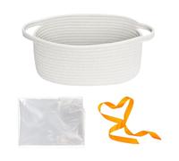 Woven Organizing Baskets - Cotton Rope Baby Basket With Handles for Nursery | Portable Organizer Solutions for Dorm Kitchens Bathrooms Living Room Apartment Nursery Bedside Tables Christmas