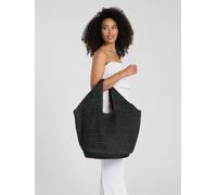 Woven Oversized Shoulder Tote Bag South Beach Black One Size