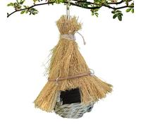 Woven Parrot, Professional Avian Hardware, 6x6 Inches Safety with Parakeet Home, Durable Grass Pocket, Natural with Teardrop Design, Canary Shelter for Patio and Lawn