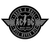 Woven Patch AC/DC Rock N Roll Will Never Die Out Cut-Out