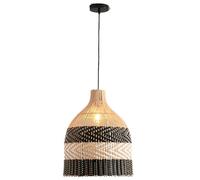 Woven Pendant Lights Modern Kitchen Island Black and White Cross Lantern Hand-Woven Rattan Cage Basket Hanging Lamp Coastal Lighting for Kitchen Island, Boho Lighting Fixtures