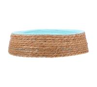Woven Pet Bed for Small Dogs and Pigs Made of Natural Grass and Wicker, Comfortable and Easy to Move Cooling Pet Sleeping House for Indoor Use