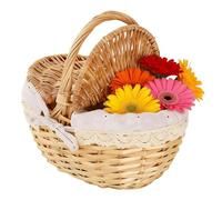 Woven Picnic Basket - Rustic Wicker Container With Lid | Handheld Artificial Willow Basket | Outdoor Dining Storage Bin | For Kitchen Pantry Hiking Camping Travel Picnics Breads Drinks Vegetables