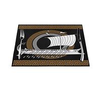 Woven Placemats 1-6 Sets, Ancient Greek Sailing Ship Washable Pvc Placemats For Dining Table, Suitable For Kitchen Table Mats, 18 X 12 Inch (30x45 Cm) 4 Pieces
