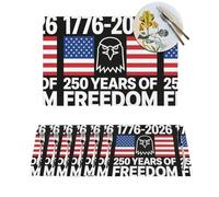 Woven Placemats Minimalist American Bald Eagle 250th (3) Durable Table Mats Indoor Place mats Washable Non-Slip Heatproof Woven Placemats for Dining PVC Place Mat for Dinners Wedding Parties