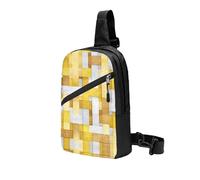 Woven Plaid Pattern Backpack Satchel Multi-Purpose Chest Bag Trekking Waterproof Satchel