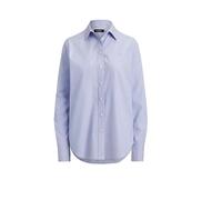 Woven Point Collar Long Sleeve Button-Front Shirt - female - Ralph Lauren - Shirts - Blue - S - Blouses & Shirts S