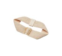 Woven PU Leather Elastic Belt with Decorative Buckle for Women COMMA Beige S