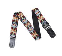 Woven Pu Leather End Guitar Strap Soft Adjustable Comfortable Cotton Folk Guitar Strap Electric Guitar Bass