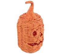 Woven Pumpkin Lampshade Cover Halloween Rustic Orange Paper Metal