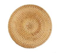 Woven Rattan Placemat, Handmade Woven Coasters, Natural Rattan Placemats - for Drinks,Tea Cups,Decorative Jute Placemats for Kitchen Table(18cm)