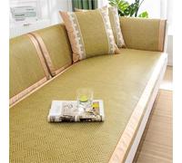 Woven Rattan Settee Cover Sofa Cover Couch Cover Non-Slip Washable - Breathable Cooling Slipcover with Elastic Straps for 1 2 3 4 Seater L Shape Corner Sofa Pet Friendly(Color 12,70 * 210)