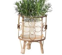 Woven rattan stand - woven pot holder | The rustic column of rattan rattan stands | The hollows are inside | Stool shelf with
