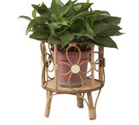 Woven rattan stand - woven pot holder | The rustic column of rattan rattan stands | The hollows are inside | Stool shelf with