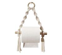 Woven Rope Tissue Roll Dispenser - Vintage Hand Towel Holder Toilet Roll | Rustic Bohemian Design Nautical | No Punching Roll Paper Holder For Kitchen, Bathroom, Toilet, Farmhouse Organization