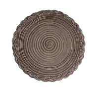 Woven Round Placemats,Non-Slip Heat Resistant Non Slip Braided Coasters,3 Sizes for Dining Table,Christmas & Home Decor,Washable,(30cm-Coffee)