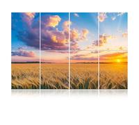 Woven Sound Art Acoustic Panels, Sound Absorbing, Wall Decoration, Suitable for Artistic Noise Reduction, Bedroom Studios & Home Theaters (Wheat Field Twilight), 48x32x0.4 Inch