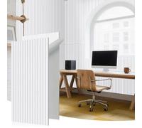 WoveN SounD Slat Acousitc Wall Panels 48x24 Inch, Sound Proof Wall Decor, Self-Adhesive Sound Dampening Fluted Design for Home, Studio, Office & Focus Zone, 2 Pack, Snow White