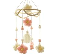 Woven Spinner for Kid's Room, Soothing Rotation Motion Display, Compact Hanging Accent 7.87 x 3.94 x 3.94 Inch, Cotton Wood Beads Decor, Hanging Ornament Kit for B