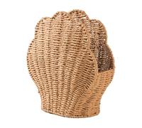 Woven Storage Basket - 32cm Shell Shape Iron and Paper Rope Basket, Aesthetic Container Organizer, Multipurpose Baskets for Bathroom Living Room Bedroom