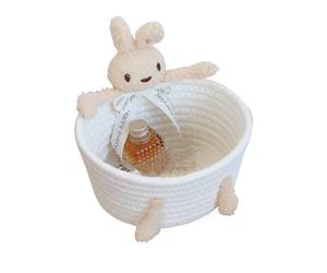 Woven Storage Basket | Cotton Rope Space Saving Bin,Funny Woven Basket Storage Organizer,for Book Home Decor Snack Tool Bedroom Living Room Bathroom Laundry Nursery Organization